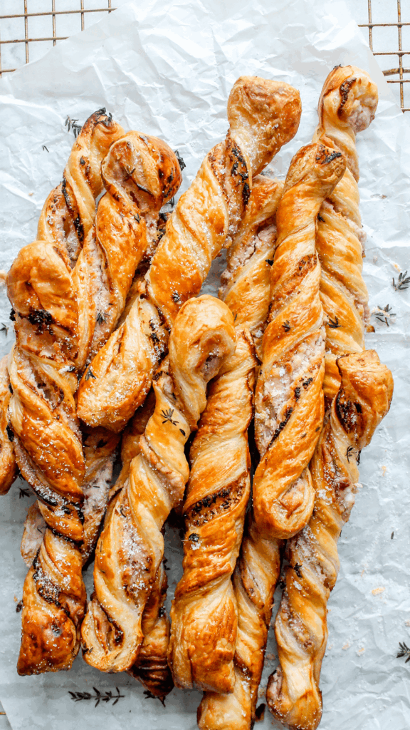 jam and goat cheese puff pastry twists from above