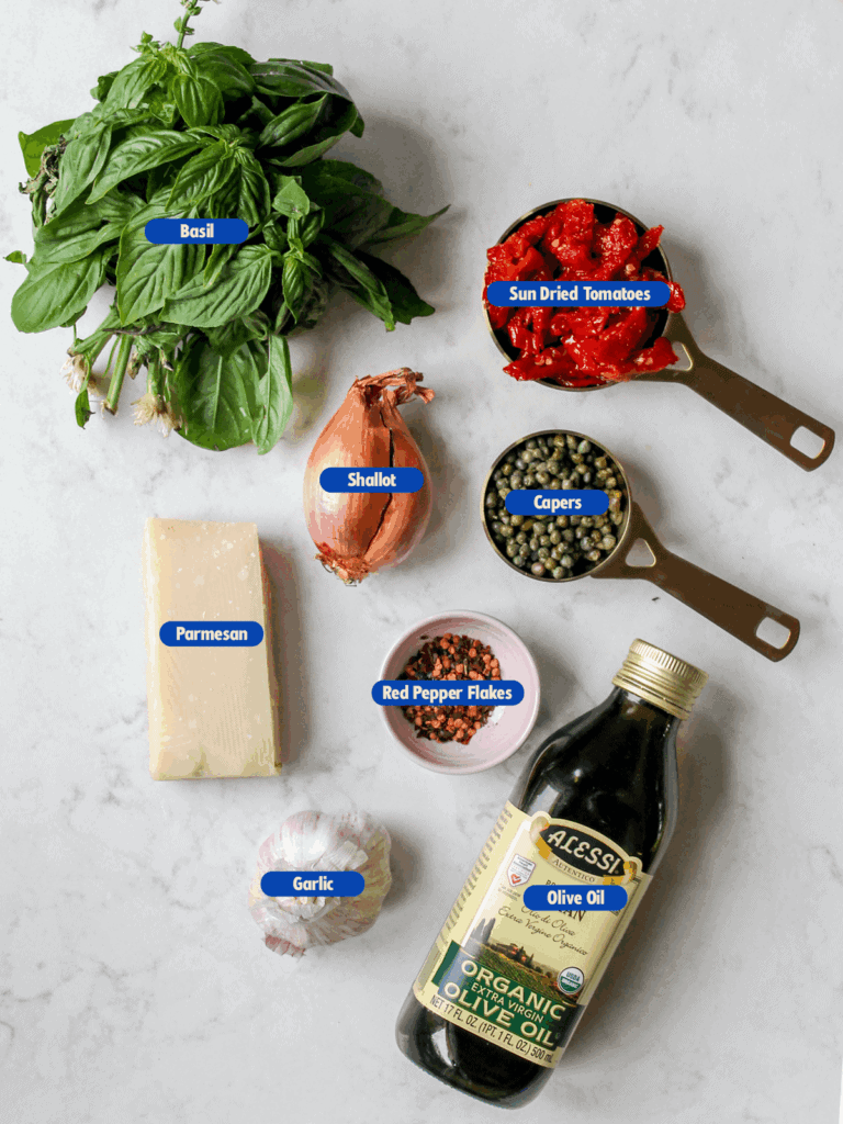 label ingredients for sun-dried tomato dip