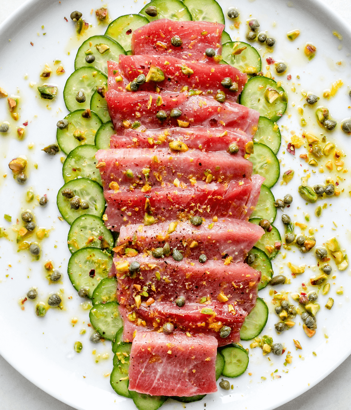 plate of tuna crudo