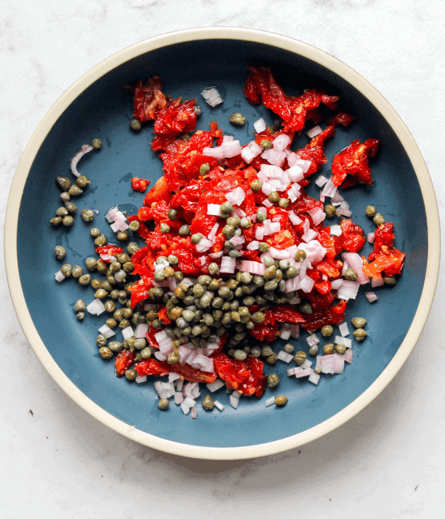 prep for sun-dried tomato dip