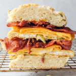 Easy Sour Cream and Scallion Biscuit sandwich