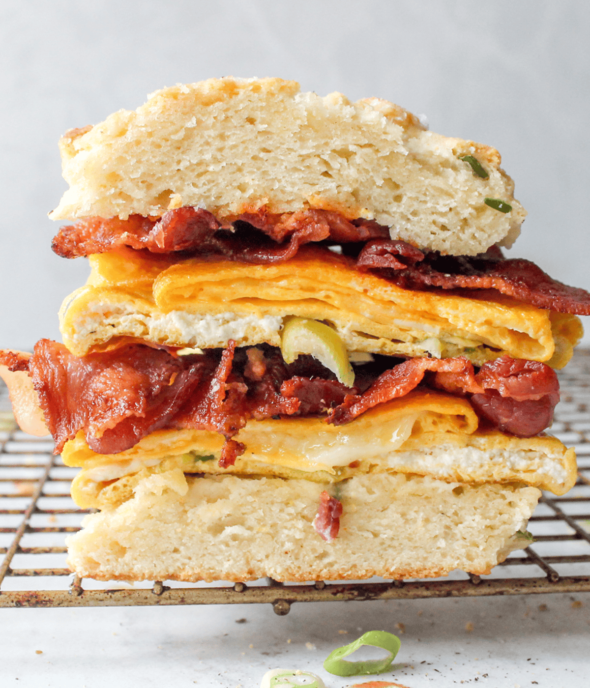 Easy Sour Cream and Scallion Biscuit sandwich