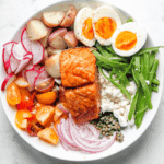 bowl of maple smoked salmon salad