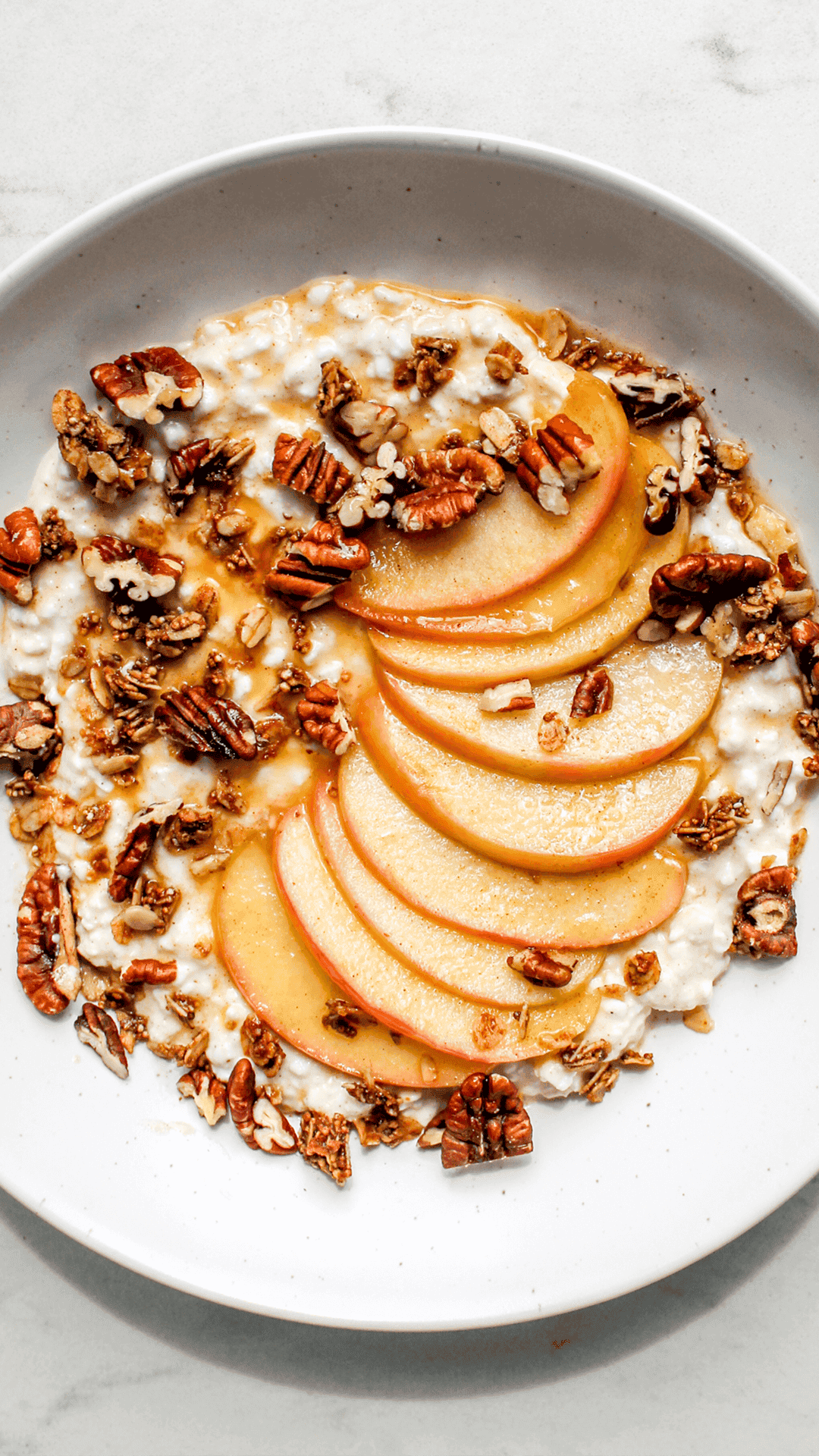 close up of cottage cheese breakfast bowl
