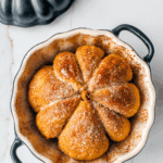 close up of pumpkin bagels