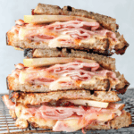 stacked fancy grilled ham and cheese