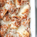 close up of ham and cheese croissant breakfast bake