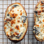 close up of a Spinach Artichoke Twice Baked Potato