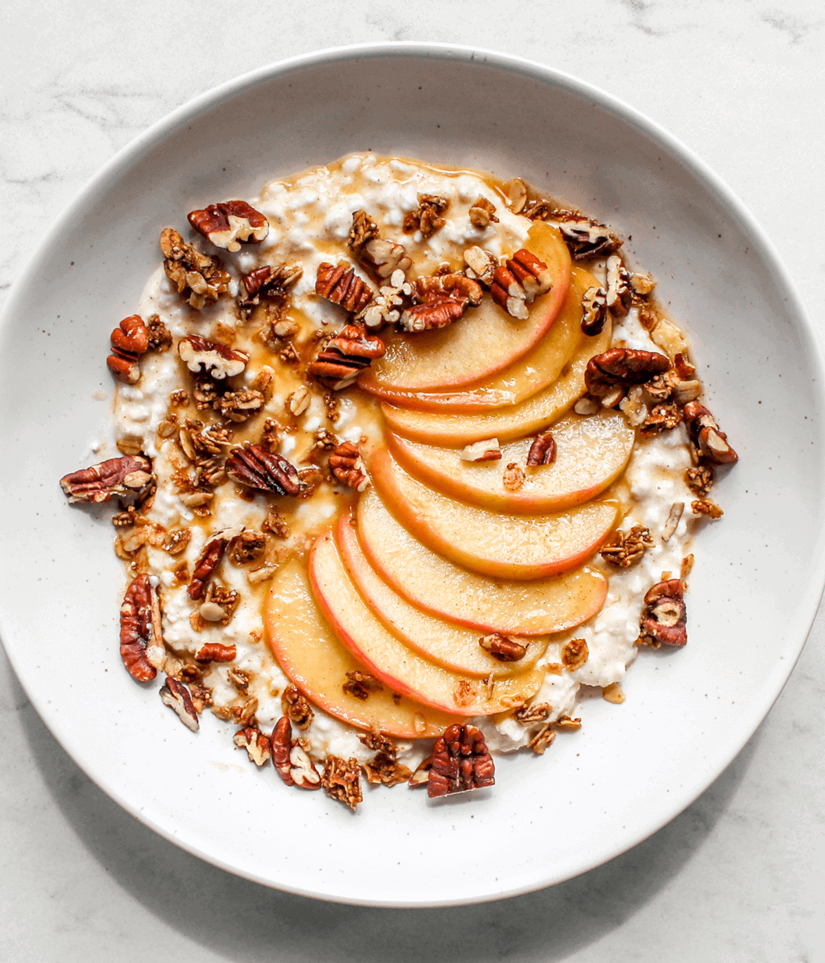 close up of cottage cheese breakfast bowl