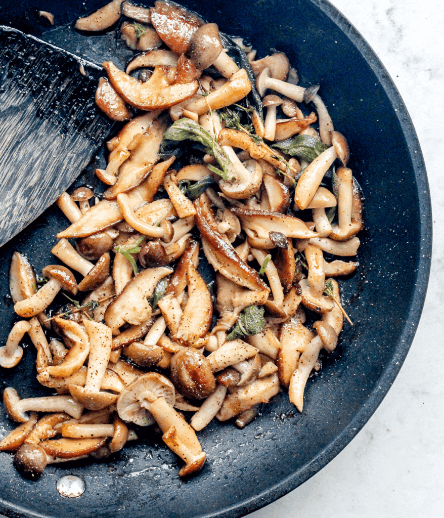 mushrooms in a skillet