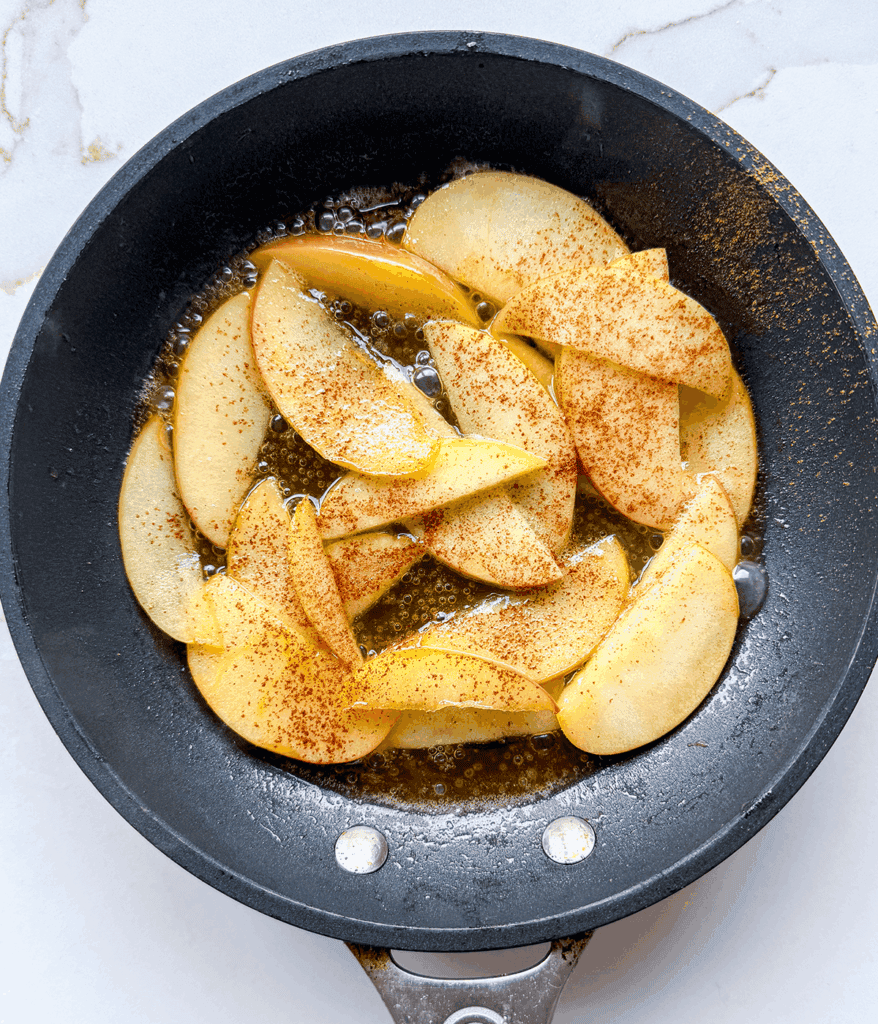 apples in honey butter for apple pie cottage cheese breakfast bowl