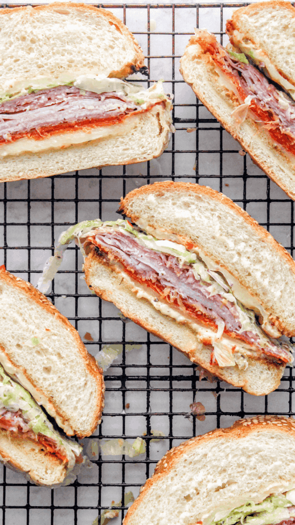 a bunch of mini italian sandwiches