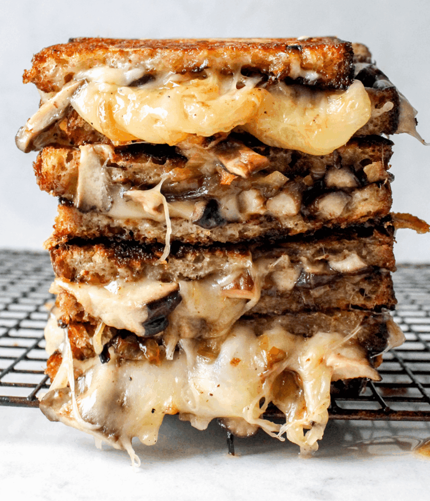 stacked mushroom onion melt