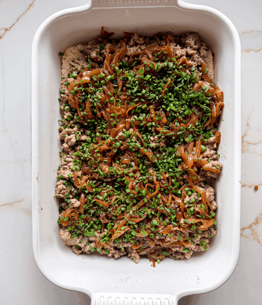 assembly for french onion beef sliders