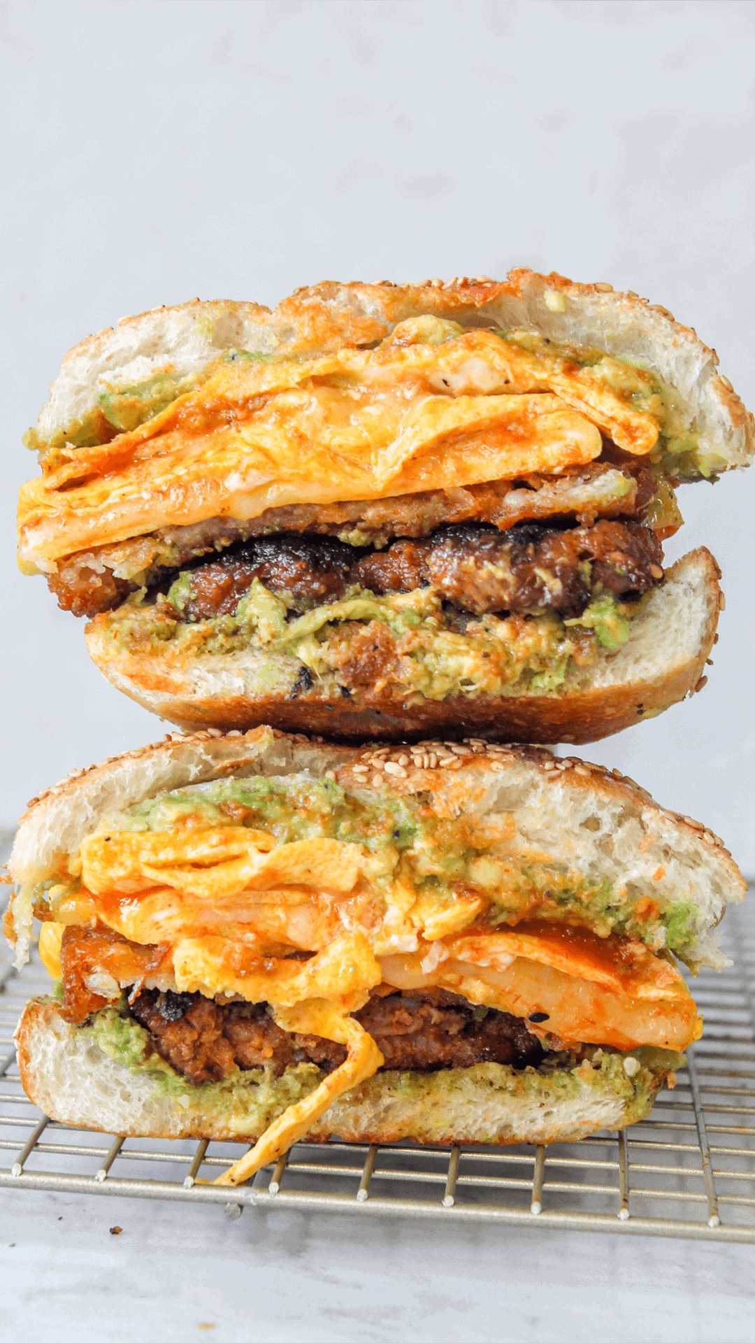 stacked chorizo breakfast sandwich