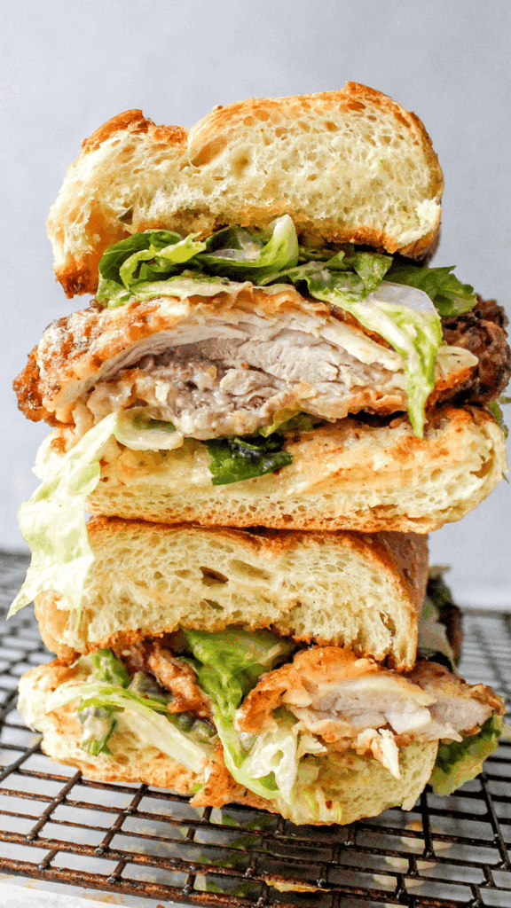 stack of Buttermilk Fried Chicken Sandwich