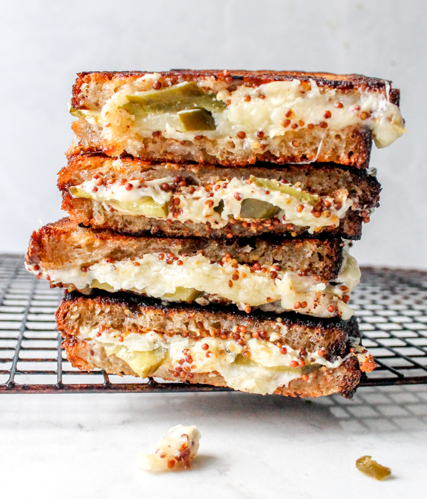 stacked pickled grilled cheese