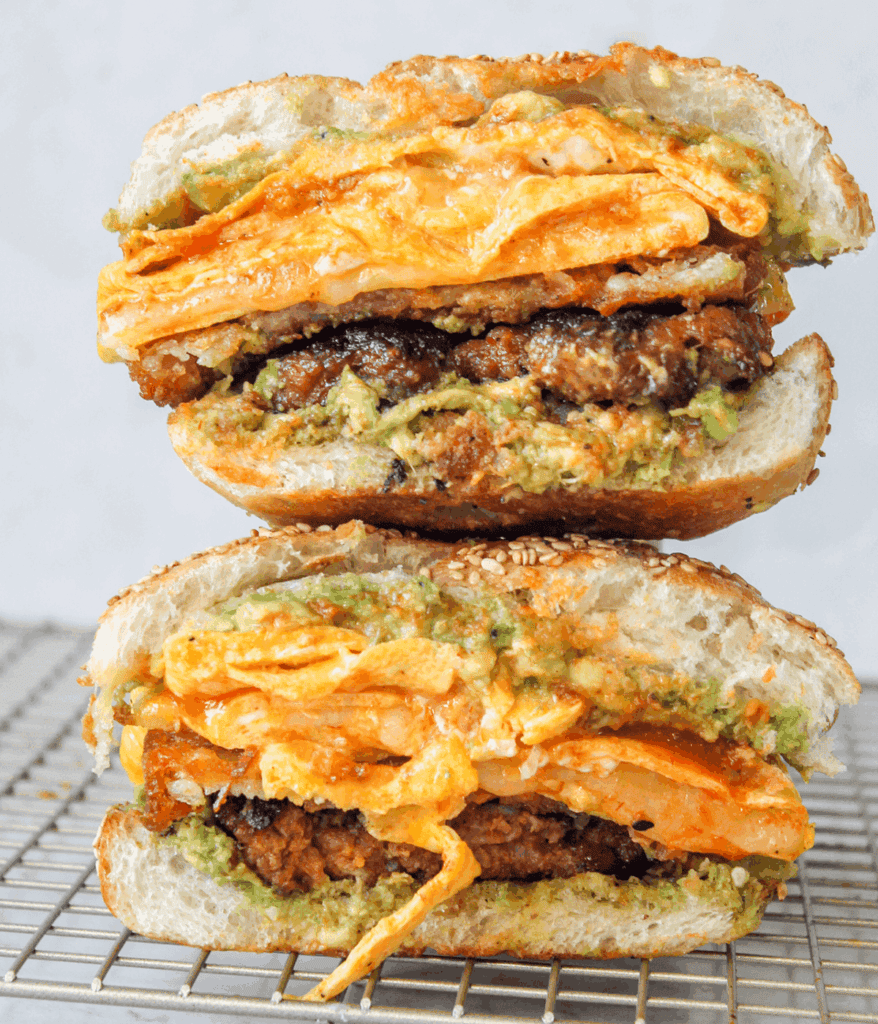 stacked chorizo breakfast sandwich