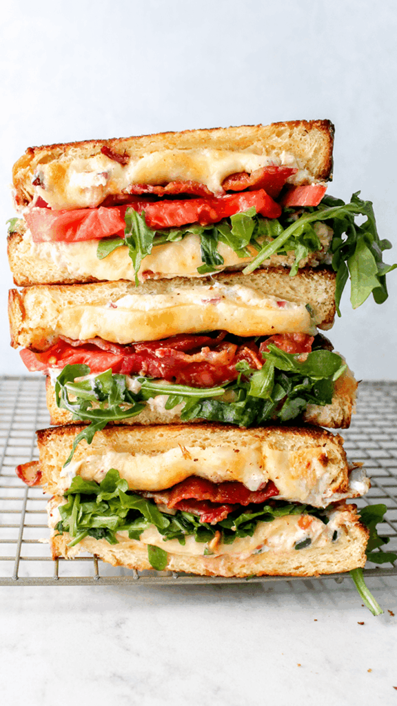 stacked smoked salmon blt