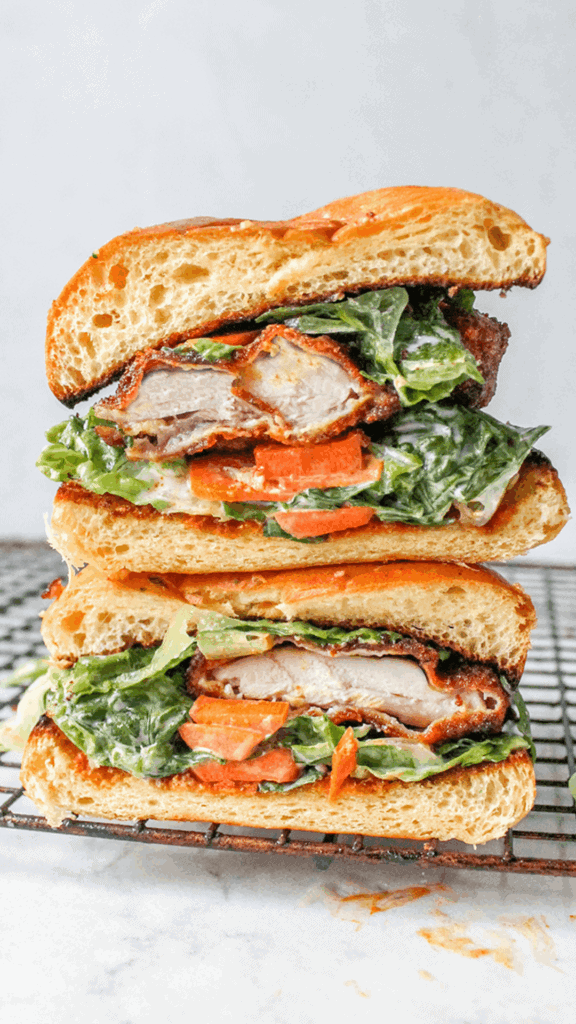 stacked buffalo chicken sandwich