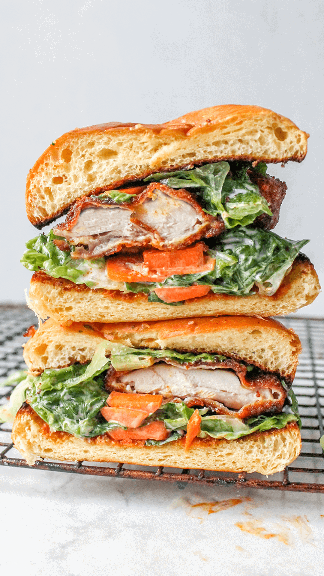 stacked buffalo chicken sandwich