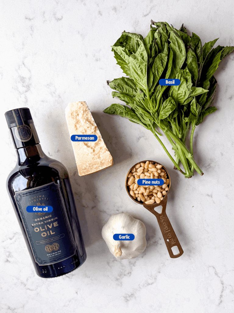pesto ingredients for salmon pesto pasta