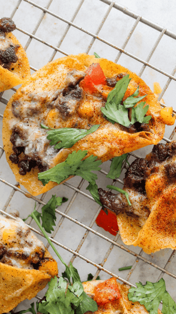 close up of mini tacos