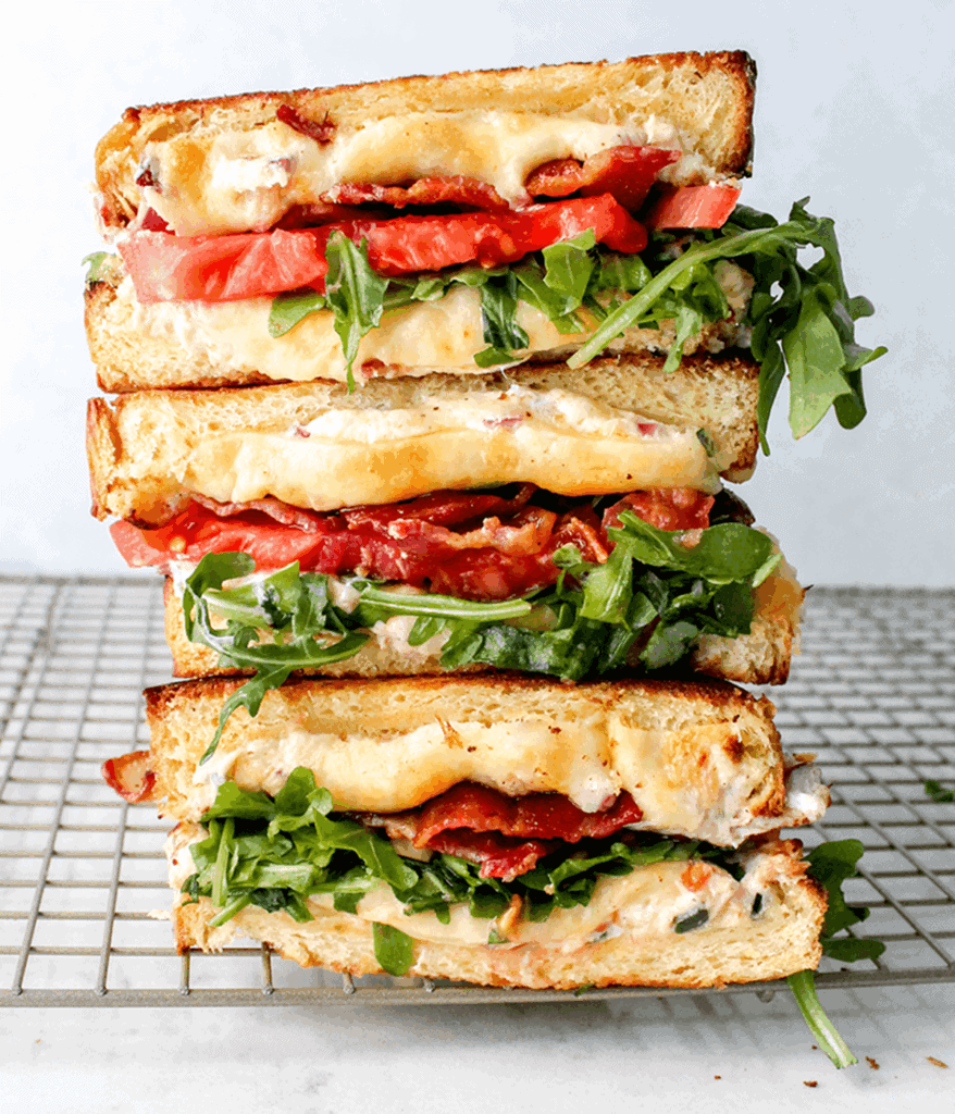 stacked smoked salmon blt