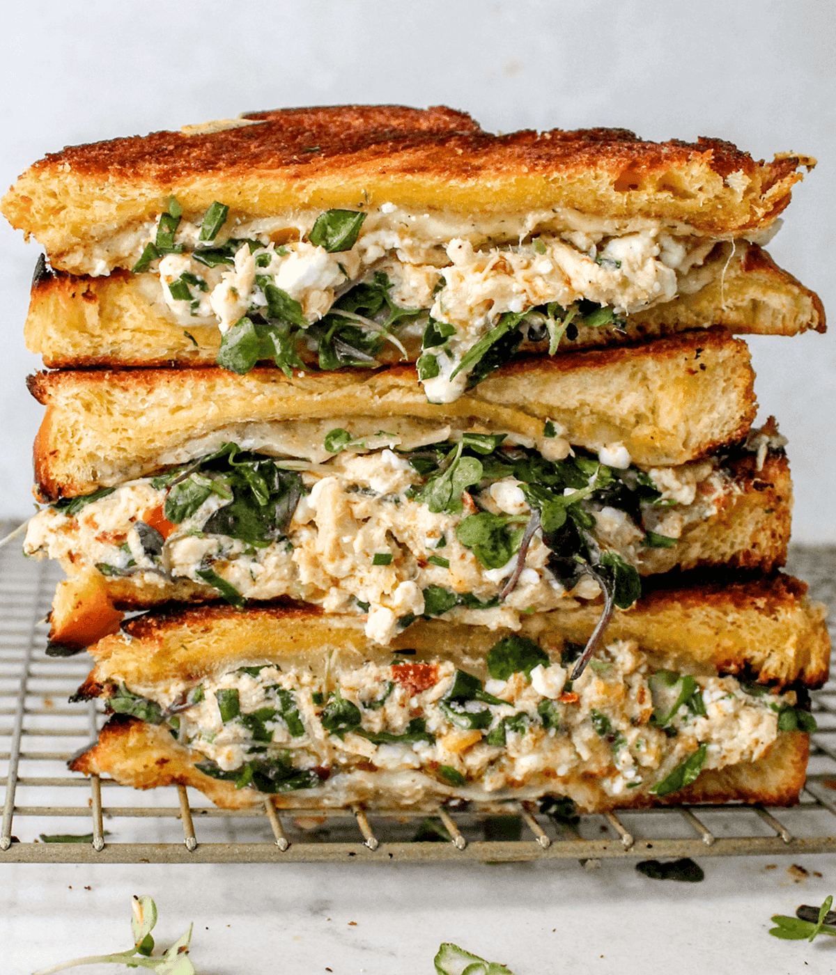 stacked green goddess tuna melt