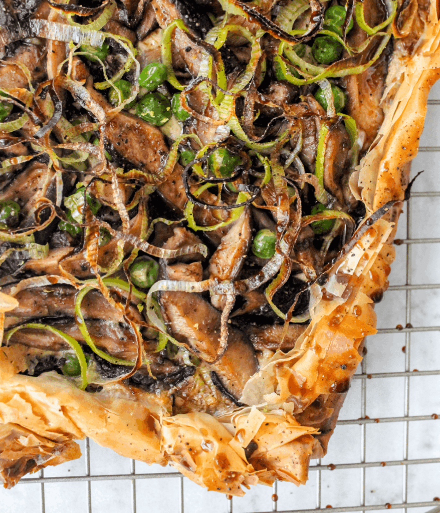 Mushroom Leek Tart from above