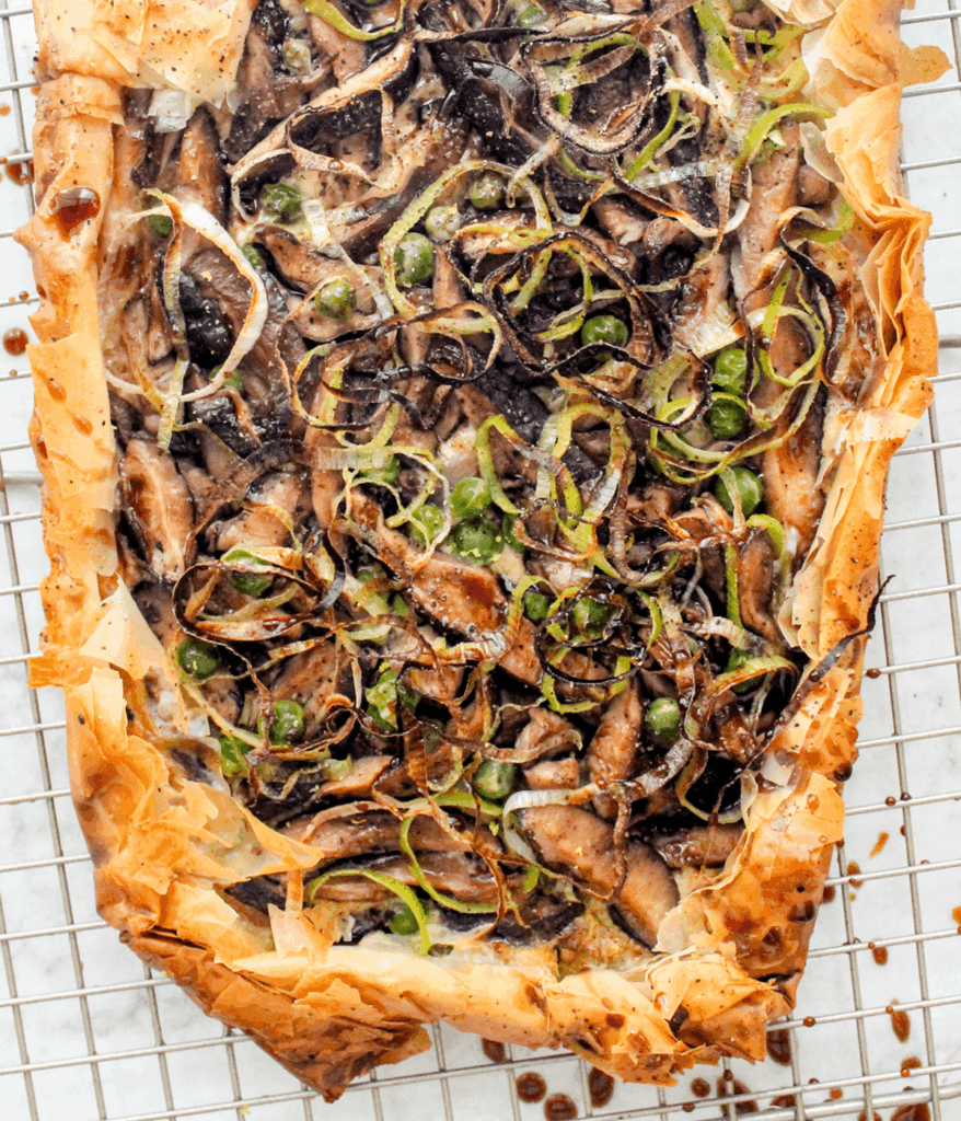 Mushroom Leek Tart from above