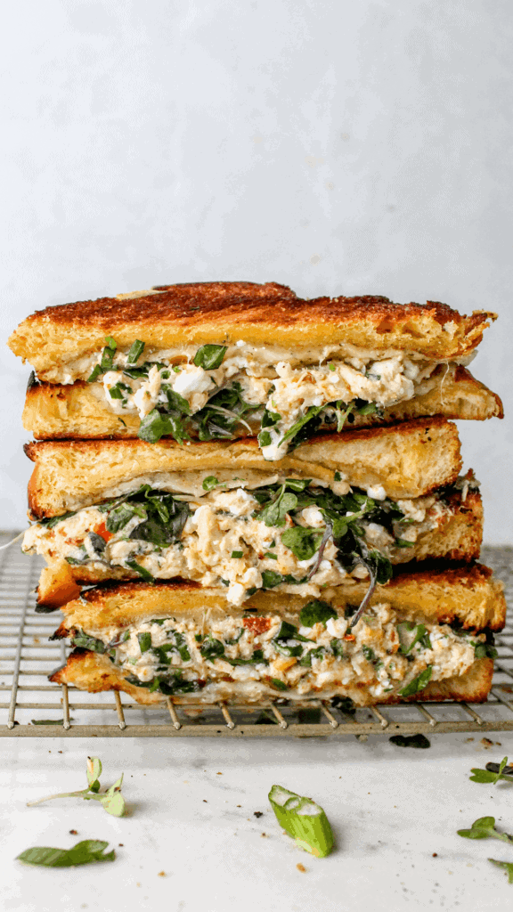 stacked green goddess tuna melt