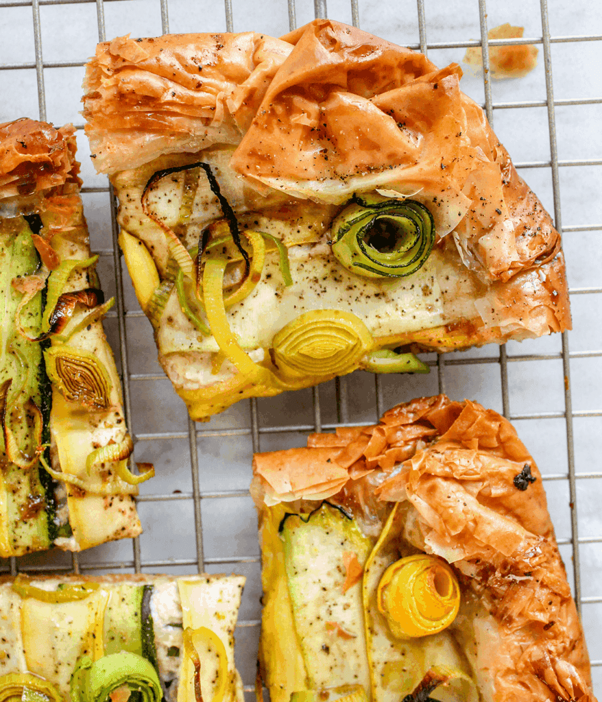 slices of zucchini tart