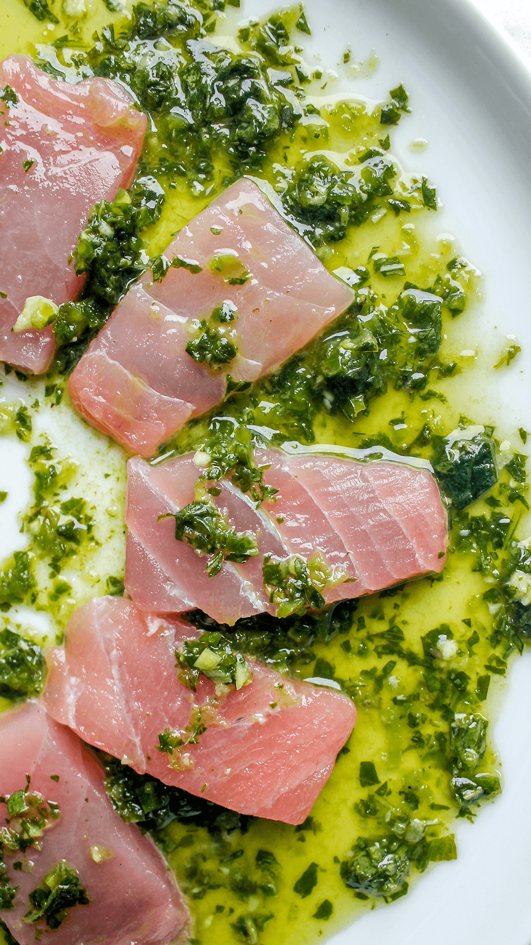 plate of thai tuna crudo