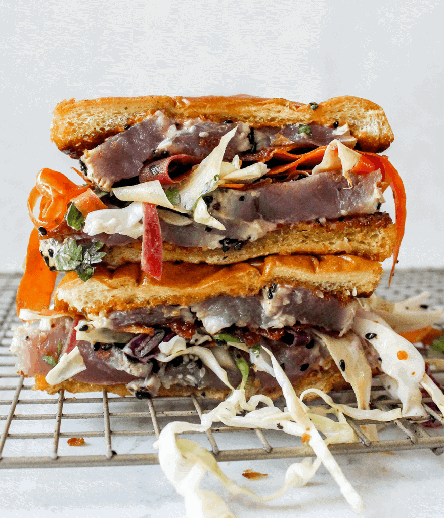 stacked tuna crunch sandwich