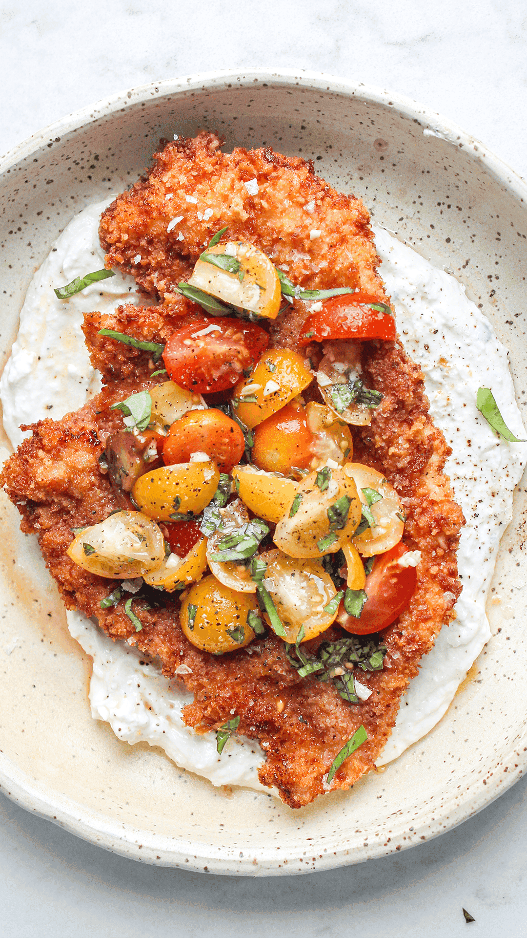 plate of summer chicken cutlet