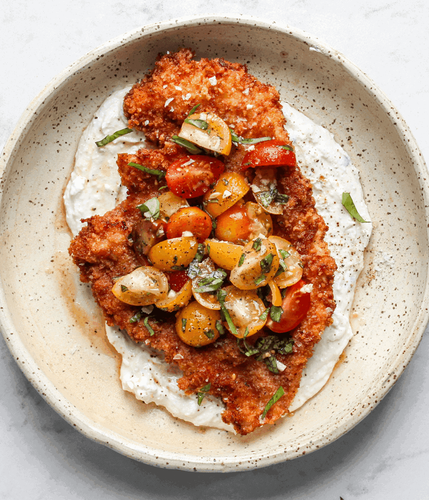 plate of summer chicken cutlet
