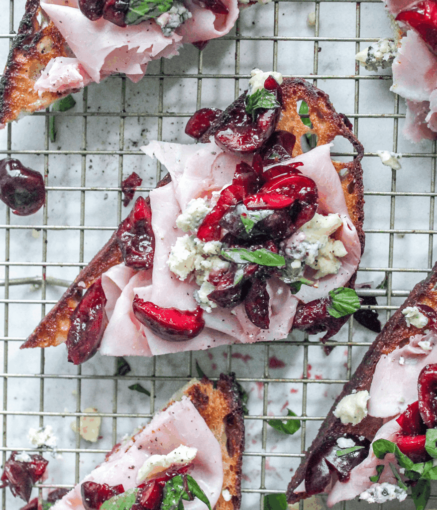 cherry ham toasts