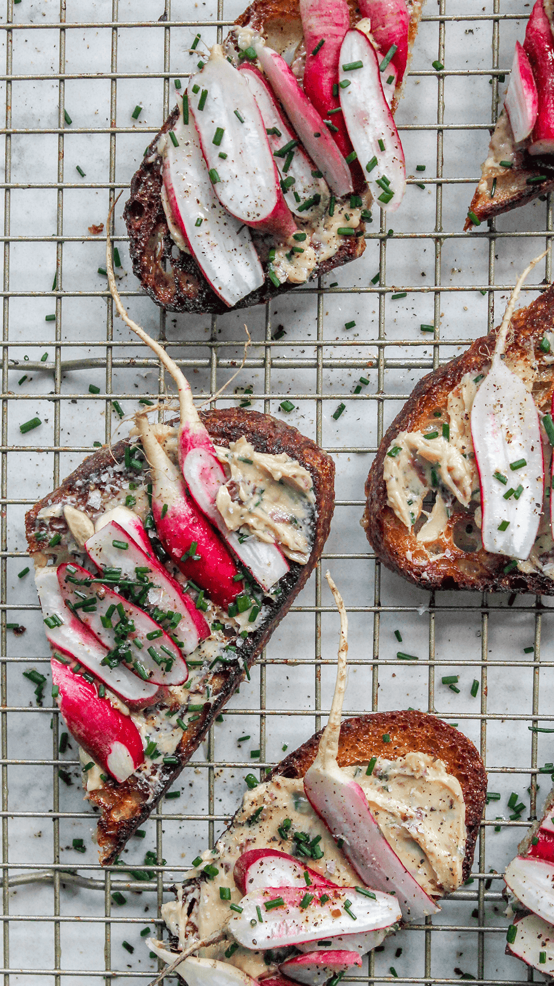 radish butter toasts