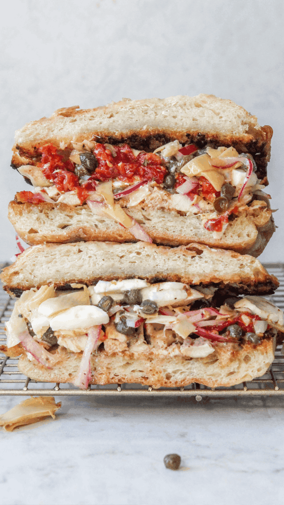 stacked Chicken, Artichoke & Mozzarella Sandwich