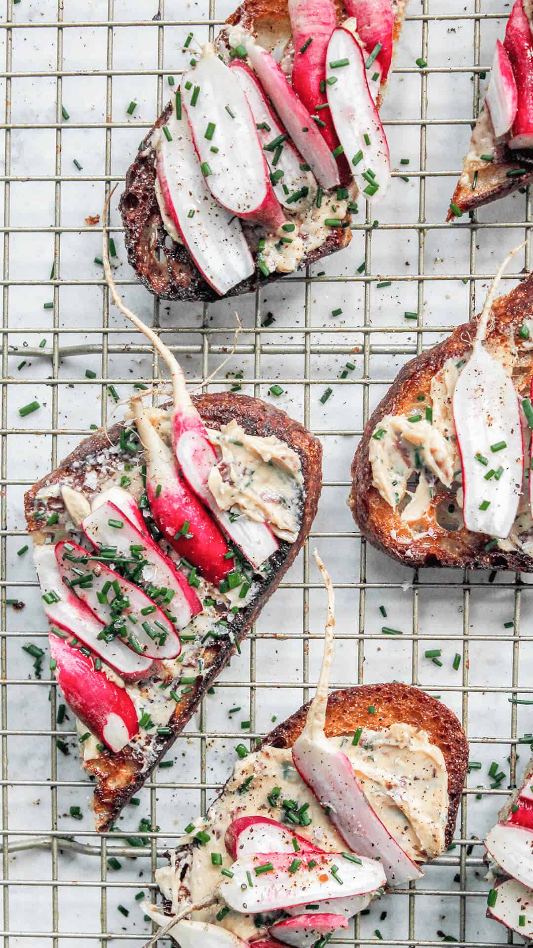 radish butter toasts