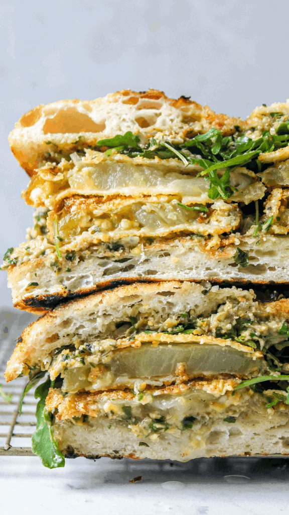 stacked Fried Green Tomato Sandwich