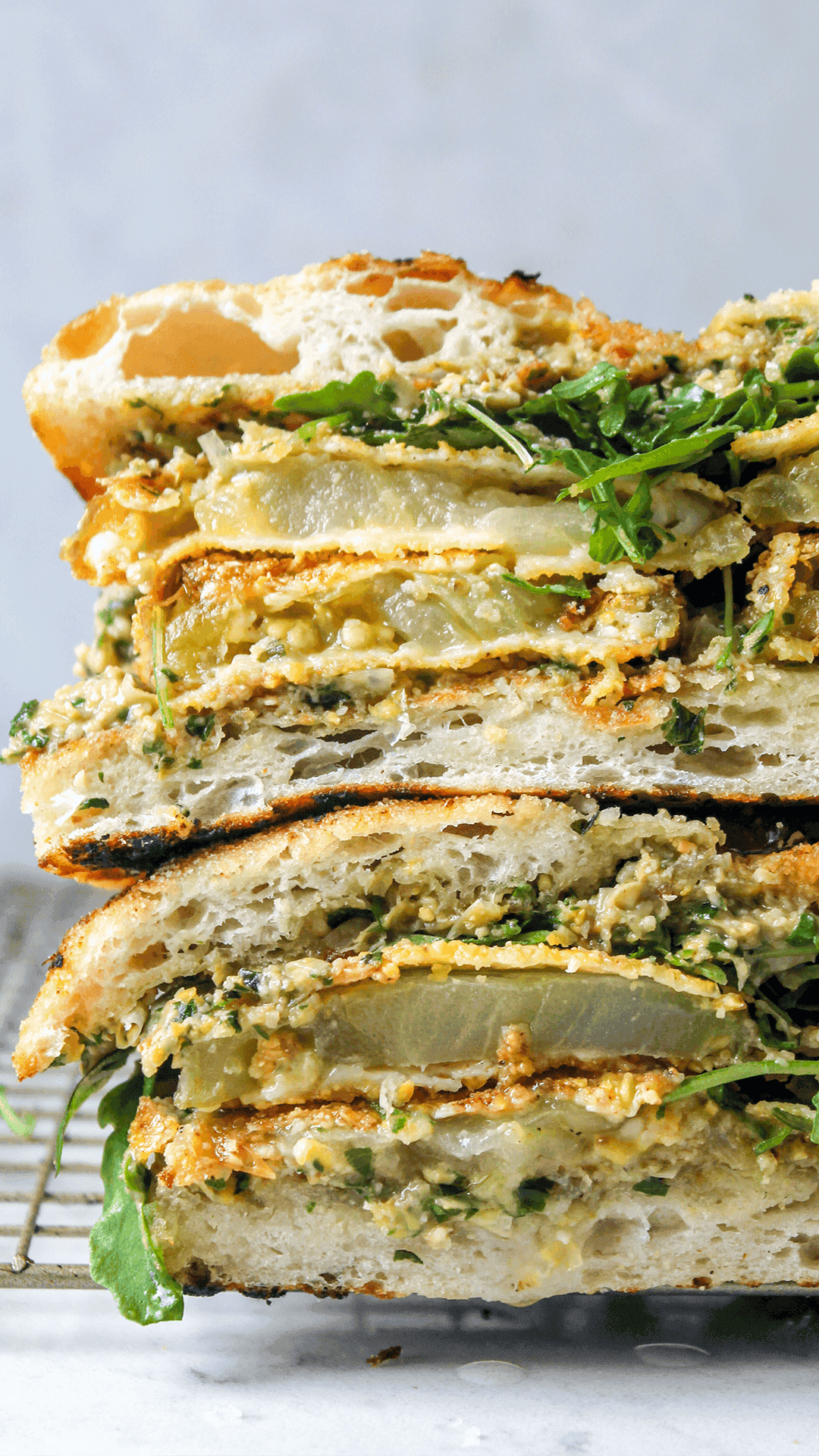 stacked Fried Green Tomato Sandwich