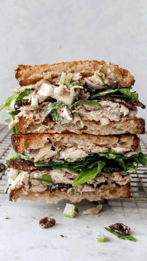 stacked fall chicken salad