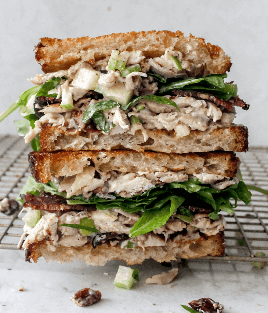 stacked fall chicken salad