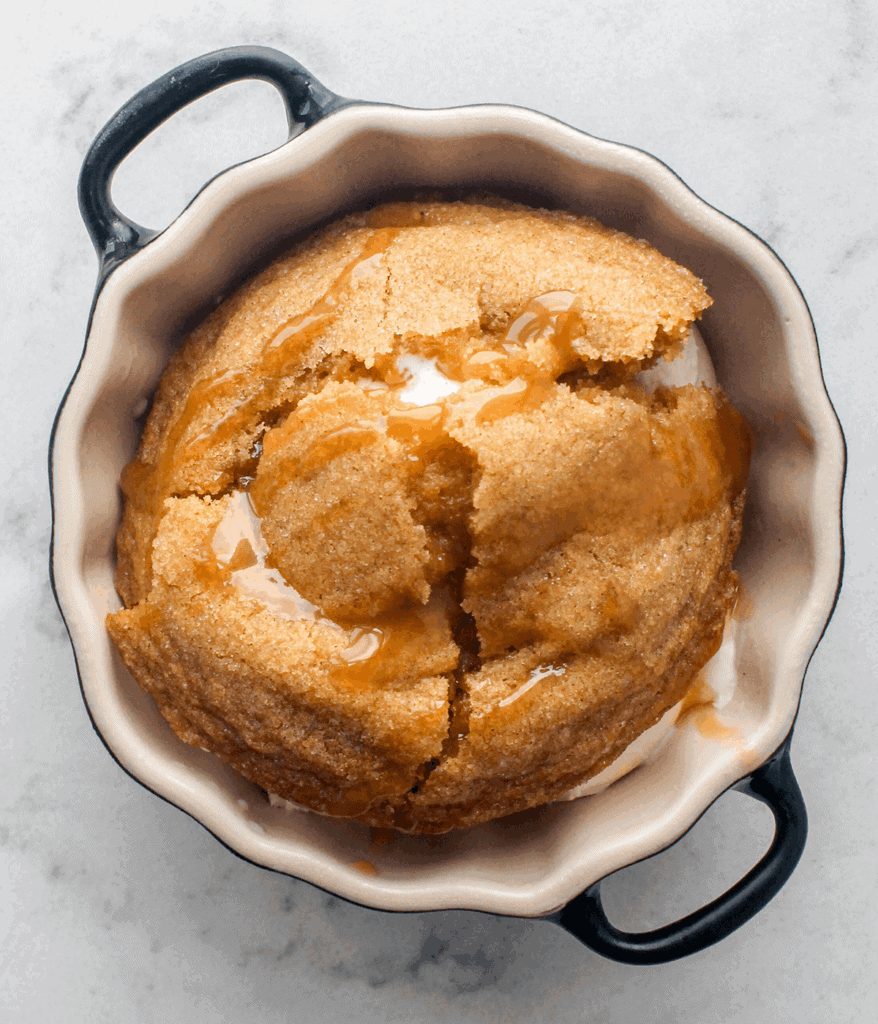 Pumpkin Snickerdoodle Cookies over ice cream
