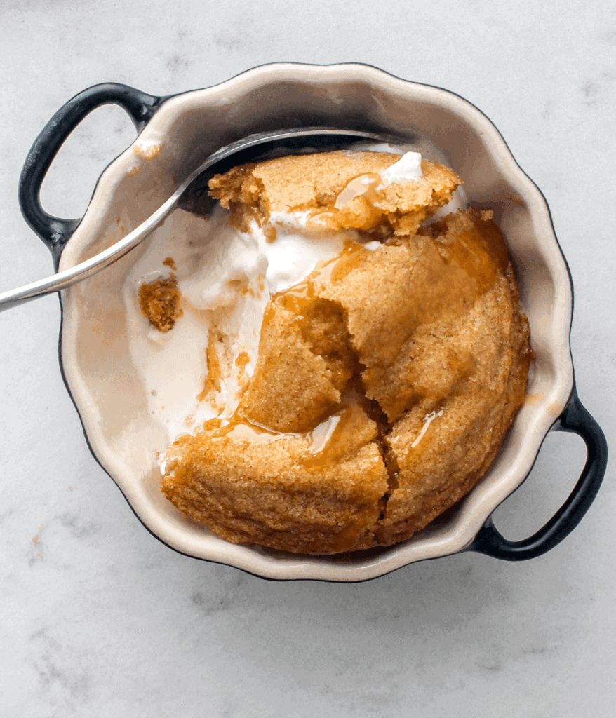 Pumpkin Snickerdoodle Cookies over ice cream